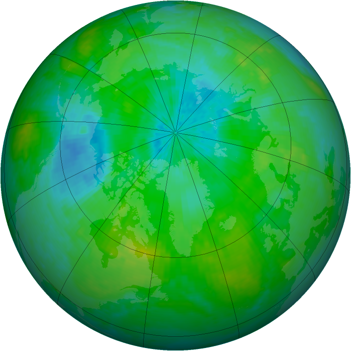 Arctic ozone map for 14 August 2001